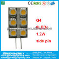 LED g4 6smd 5050 leds 1.2 w lado pin marine bulbo auto bulbo de alta potência engergy poupança grande qulity